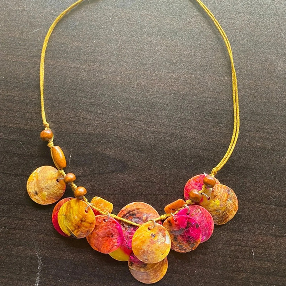Pink and Orange Shell Necklace - Picture 1 of 1